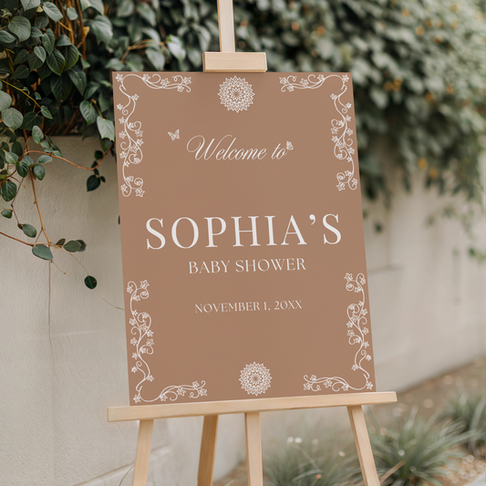 Cielito Lindo Brown — Baby Shower Welcome Sign
