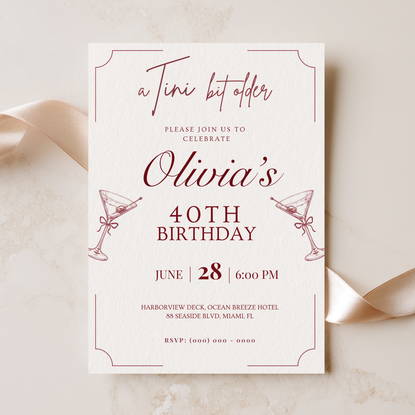 A Tini Bit Older — 40th Birthday Invitation Template