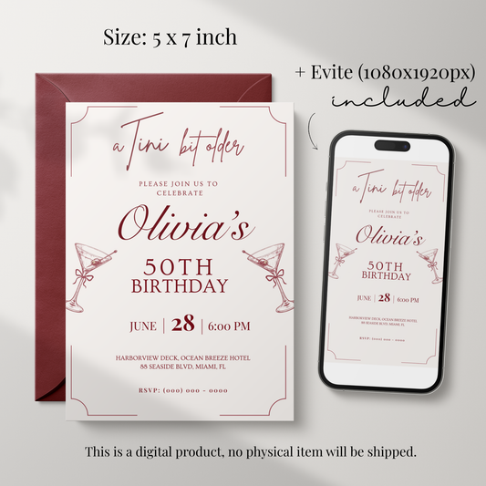 A Tini Bit Older — 50th Birthday Invitation Template