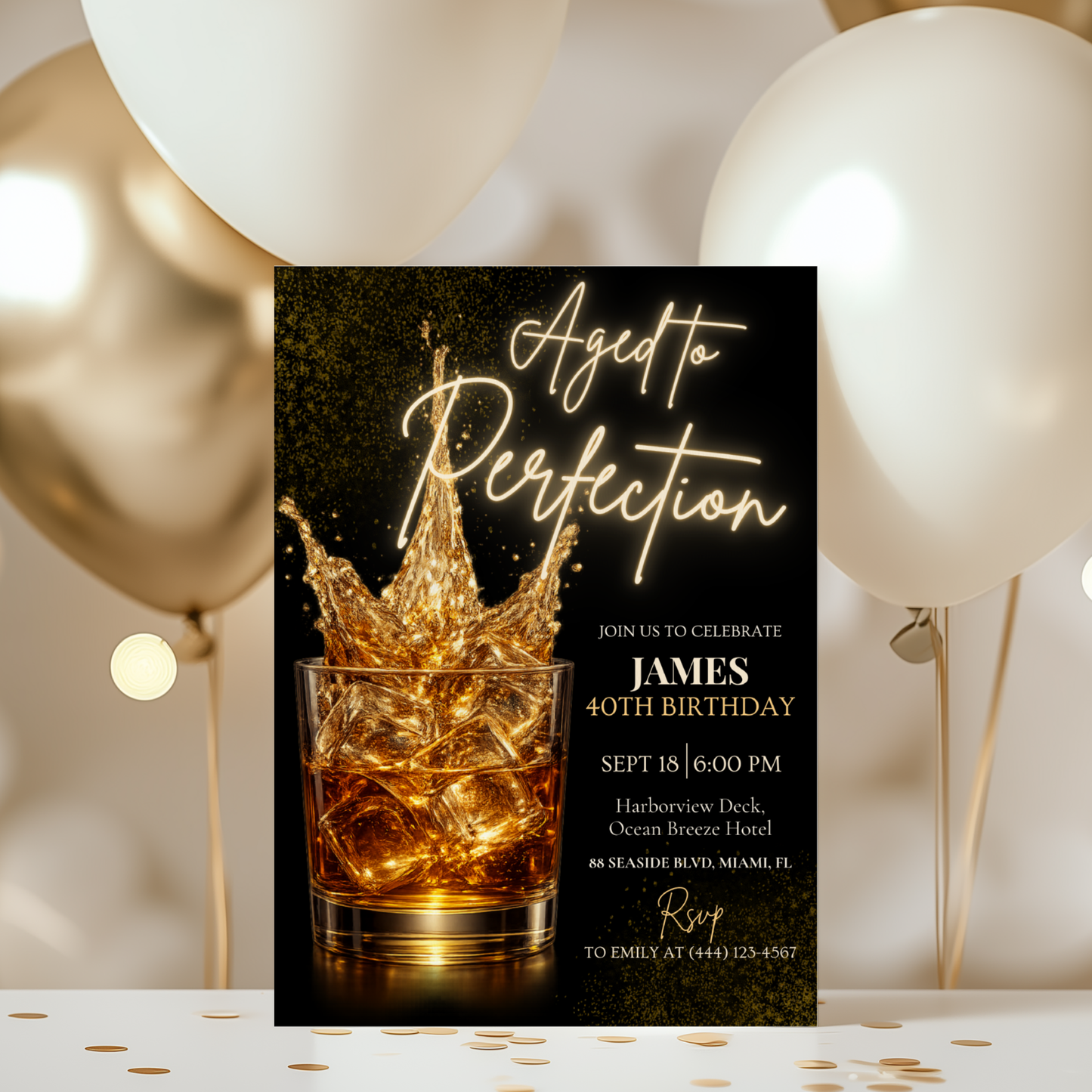 Aged to Perfection — 40th Birthday Invitation