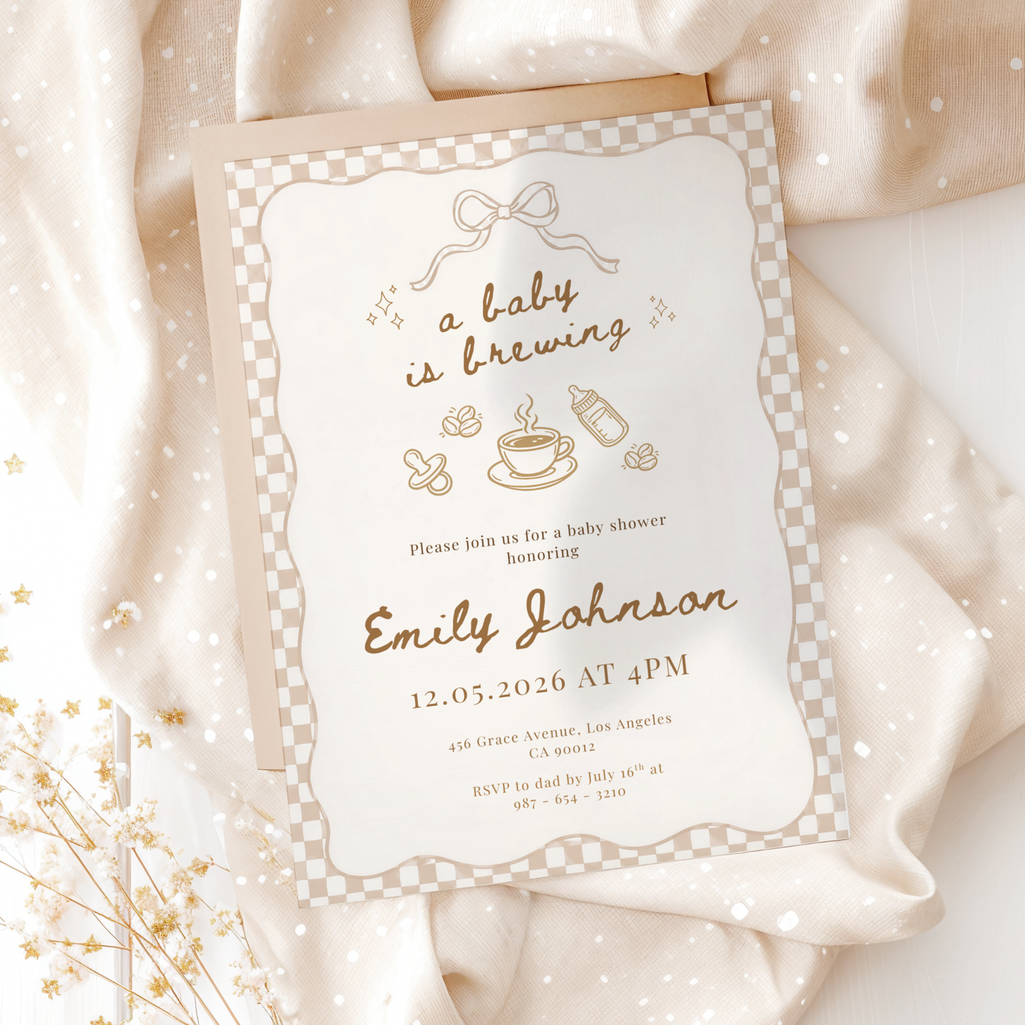 Baby is Brewing Baby Shower Invitation