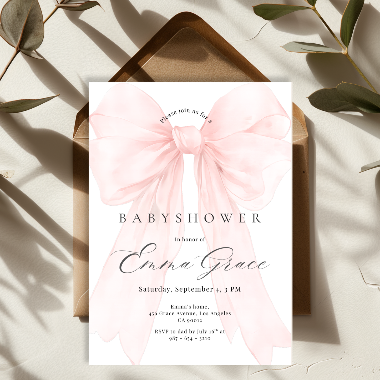 Floral Baby Shower Invitation by Pretty Digital — view 10