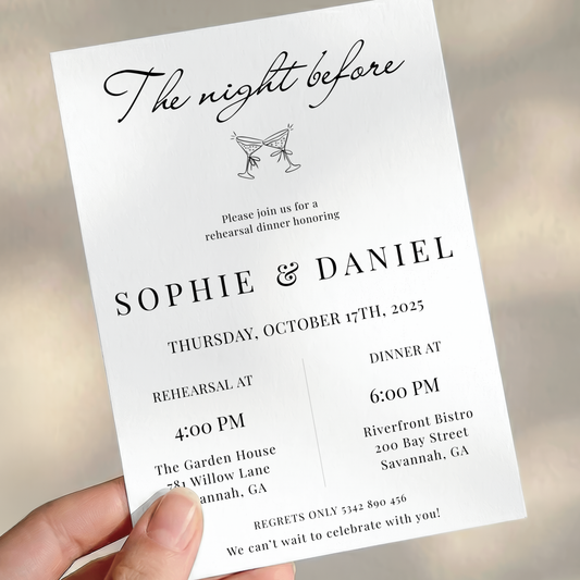 The Night Before — Rehearsal Dinner Invitation Template by Pretty Digital — view 6