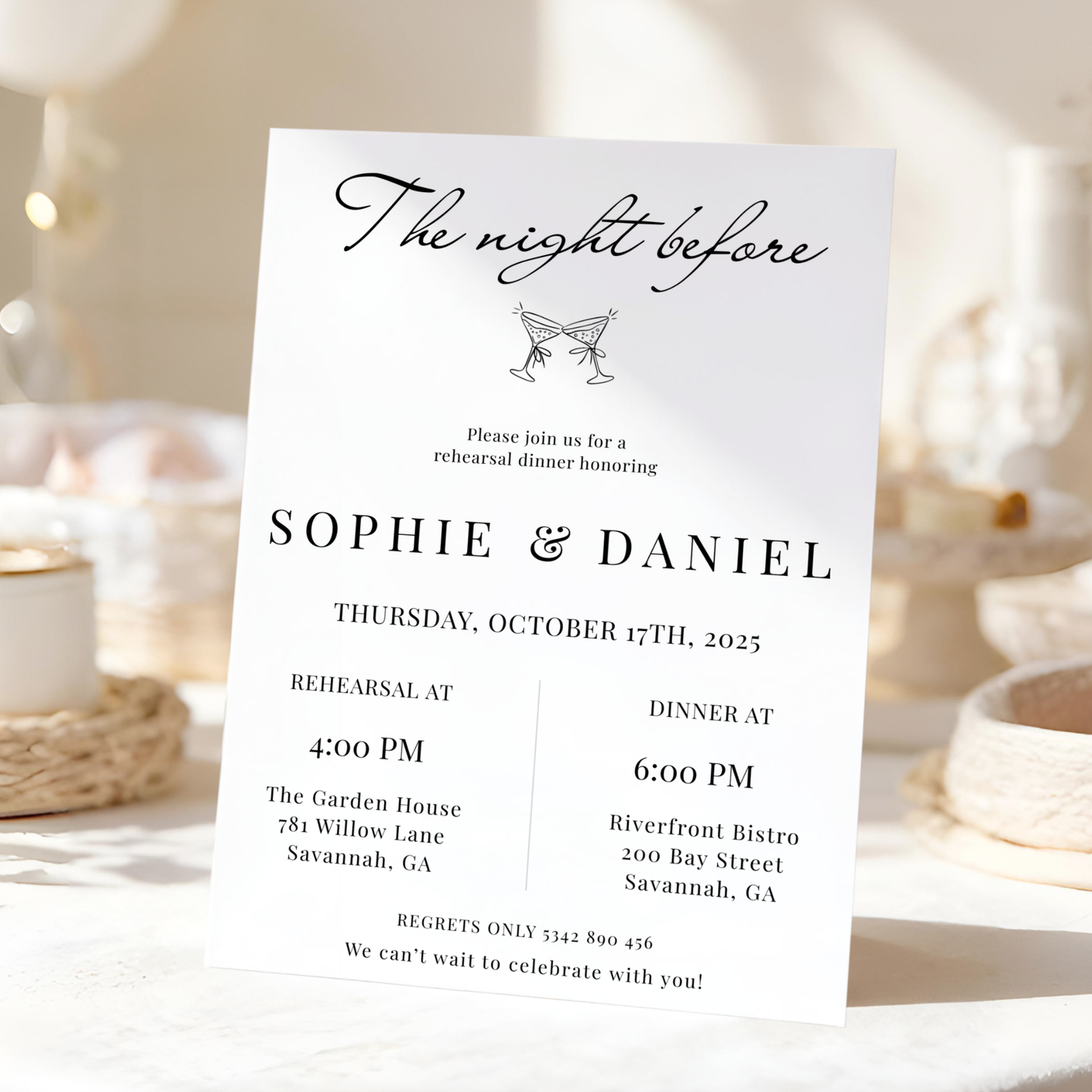 The Night Before — Rehearsal Dinner Invitation Template by Pretty Digital — view 10