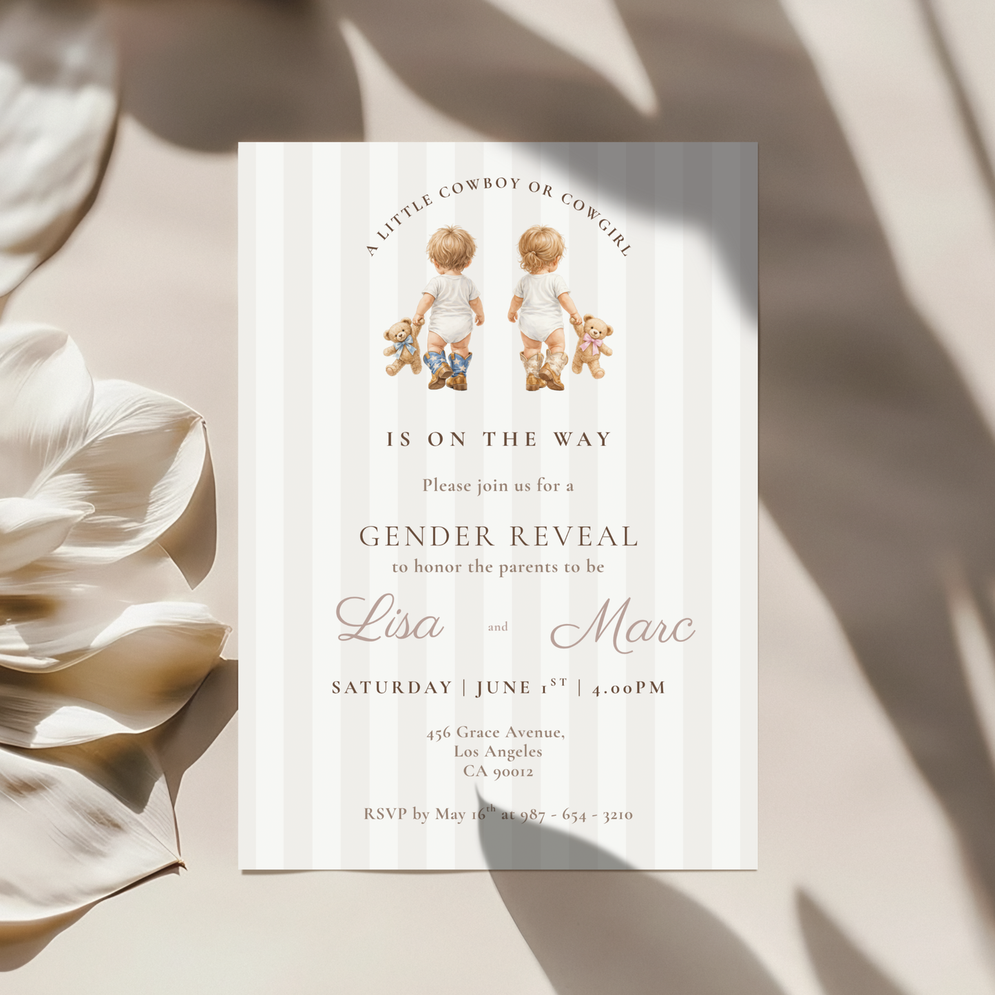 Cowboy or Cowgirl — Gender Reveal Invitation Template (Western) by Pretty Digital — view 10
