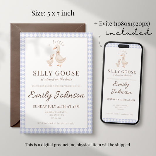 Silly Goose — Gender-Neutral Baby Shower Invitation Template by Pretty Digital — view 2