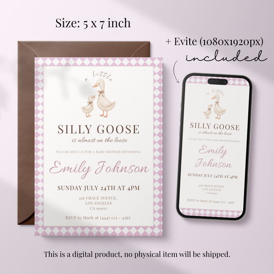 Silly Goose — Baby Shower Invitation Template by Pretty Digital — view 2