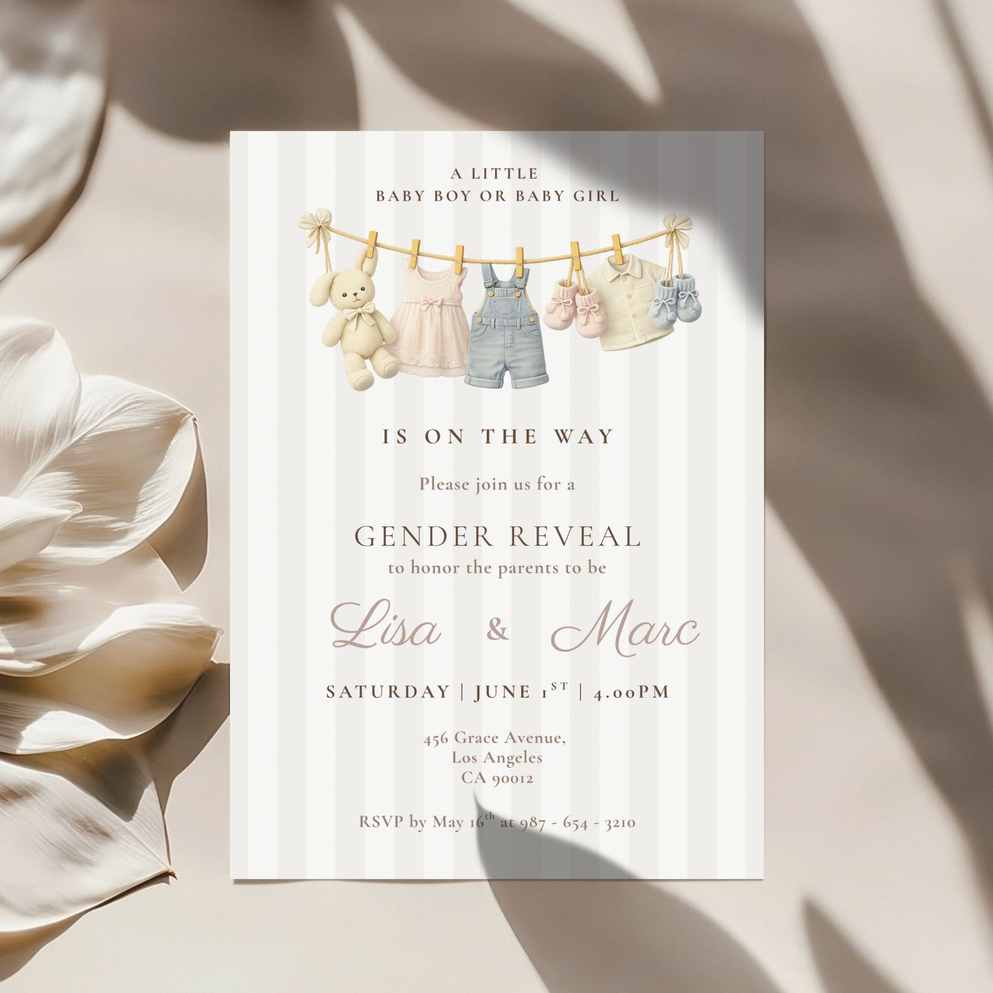 Baby Boy or Baby Girl — Gender Reveal Invitation Template by Pretty Digital — view 10