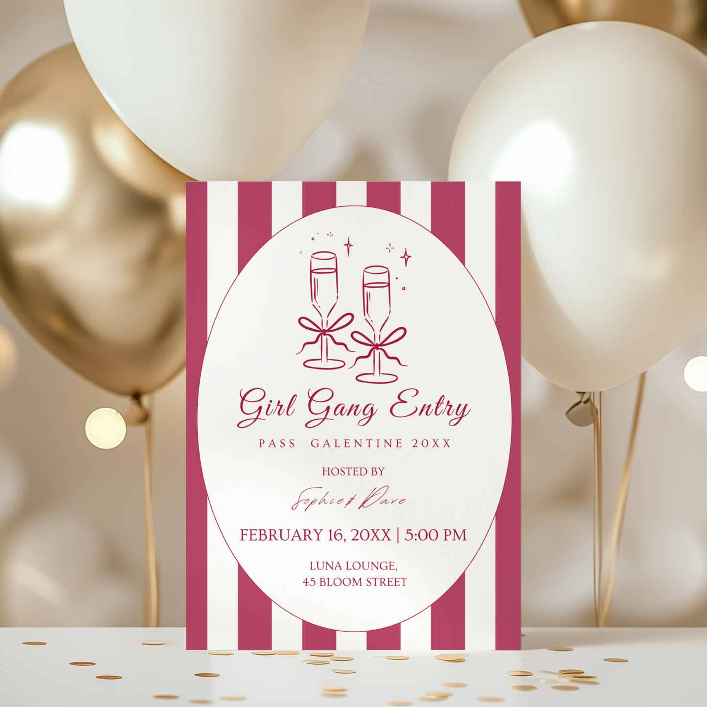 Modern Pink Galentine's Day Invitation by Pretty Digital — view 10