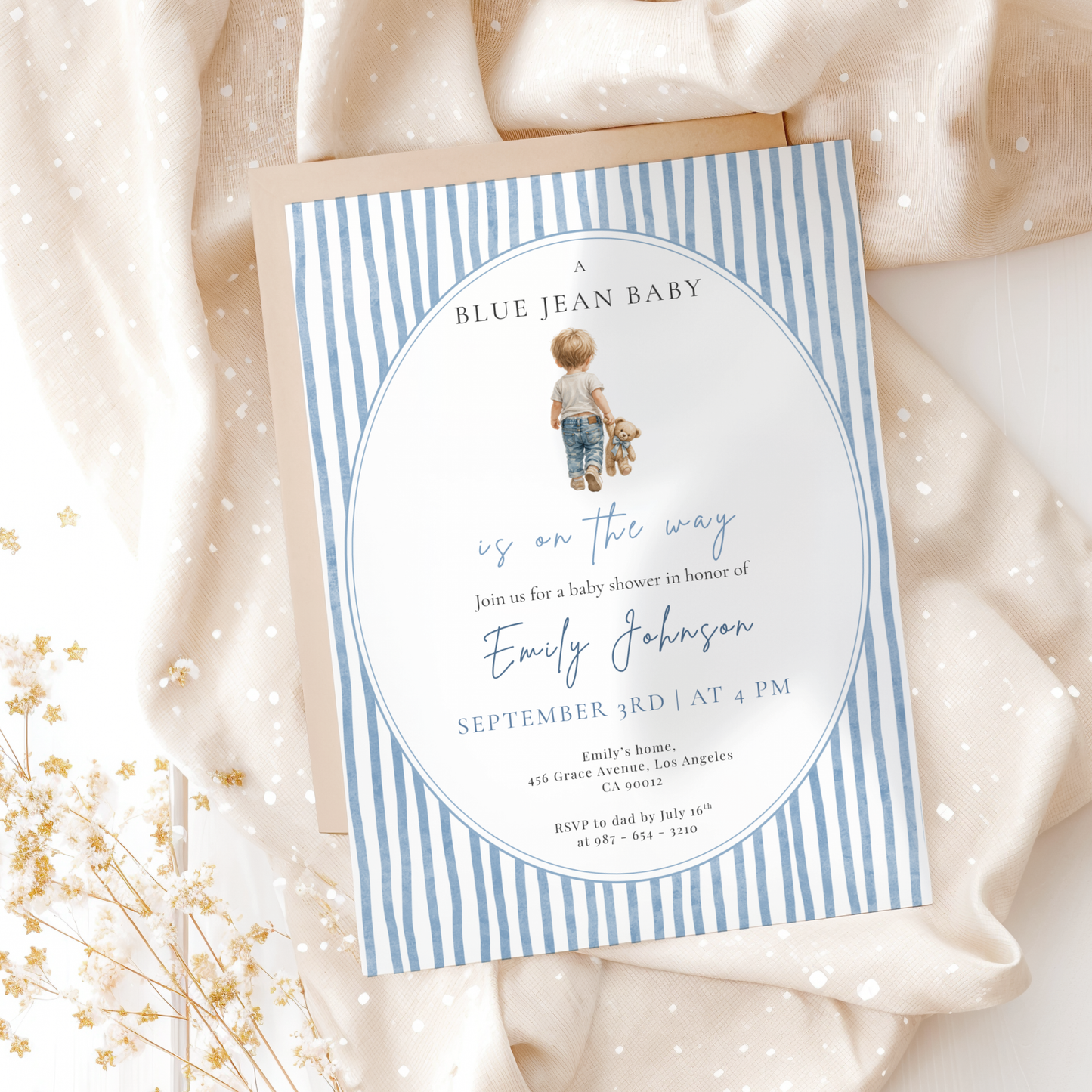 Blue Jean Baby — Western Baby Shower Invitation Template by Pretty Digital — view 10