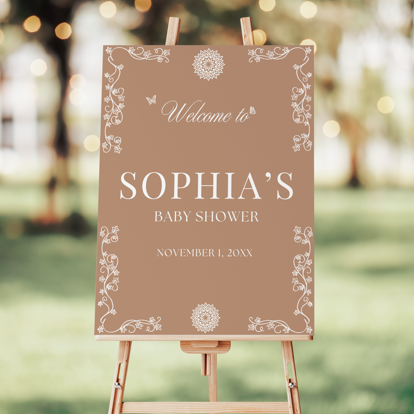 Cielito Lindo Brown — Baby Shower Welcome Sign