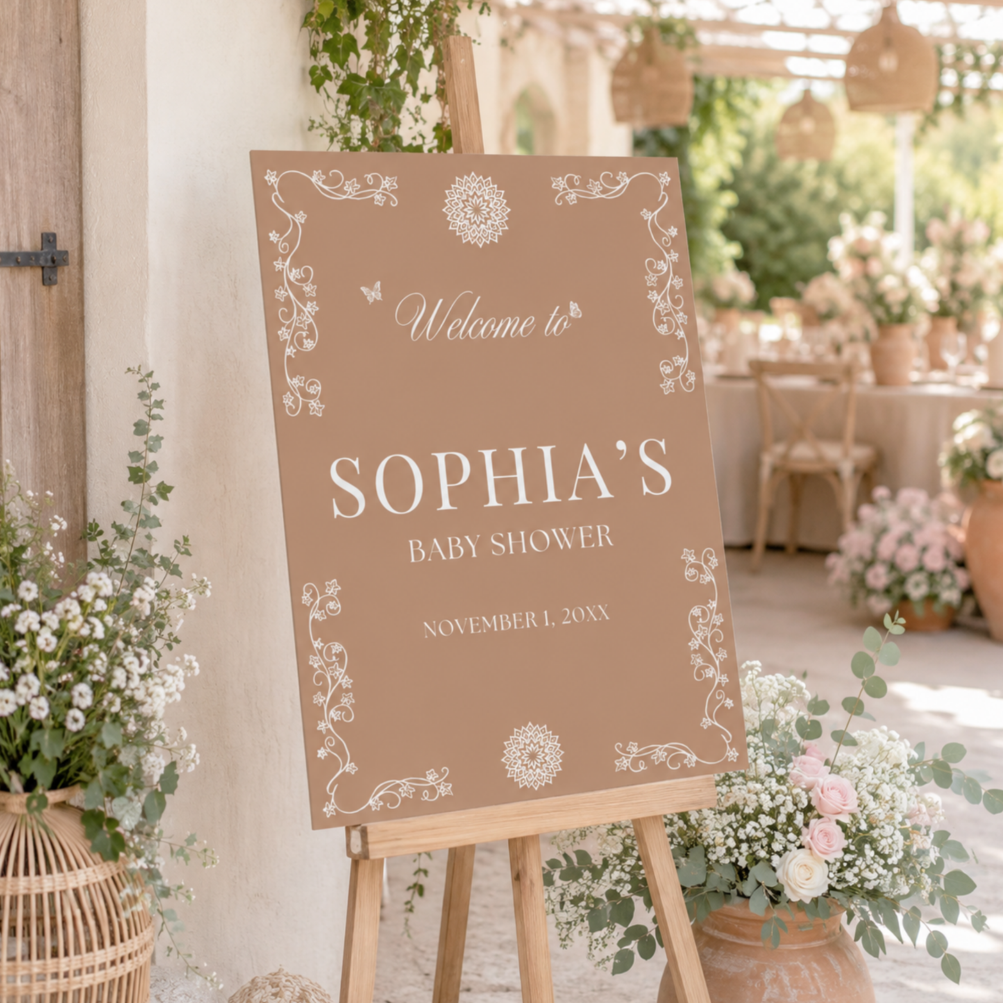 Cielito Lindo Brown — Baby Shower Welcome Sign