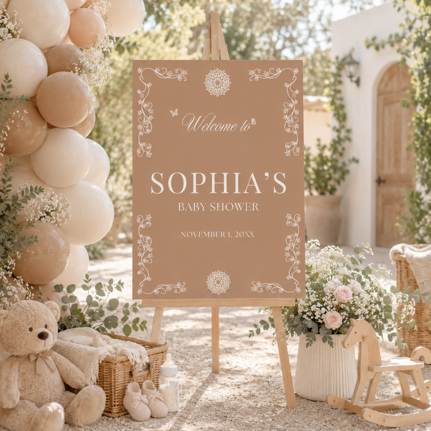 Cielito Lindo Brown — Baby Shower Welcome Sign