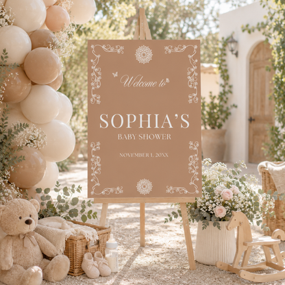 Cielito Lindo Brown — Baby Shower Welcome Sign