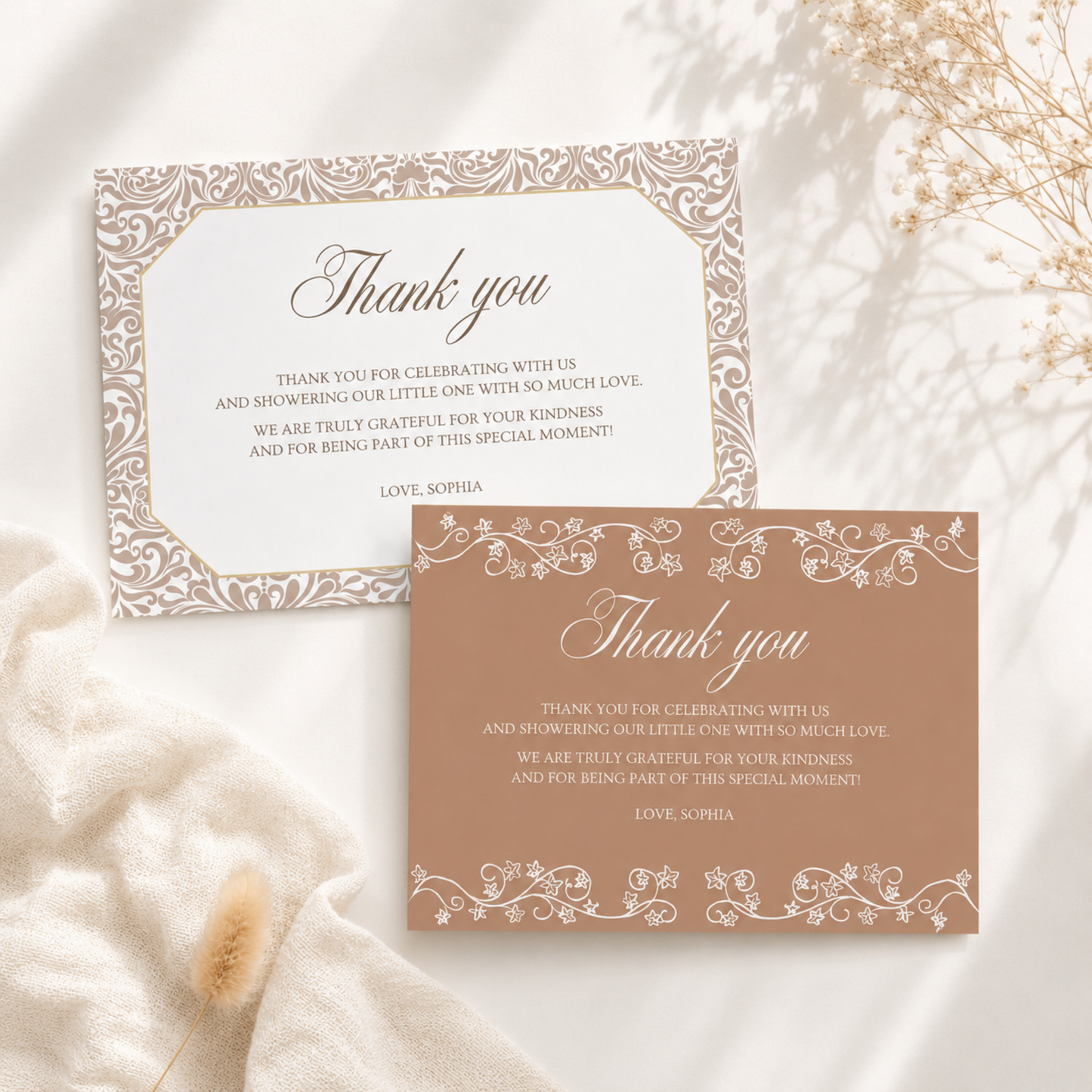 Cielito Lindo Brown — Baby Shower Thank You Card