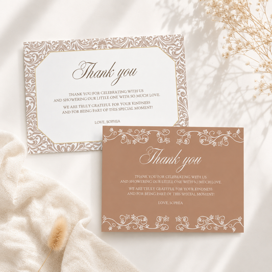 Cielito Lindo Brown — Baby Shower Thank You Card