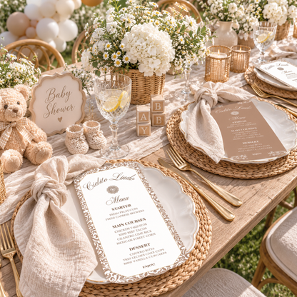 Cielito Lindo Brown — Baby Shower Menu