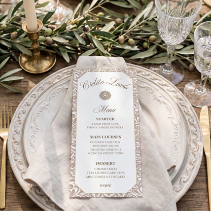 Cielito Lindo Brown — Baby Shower Menu