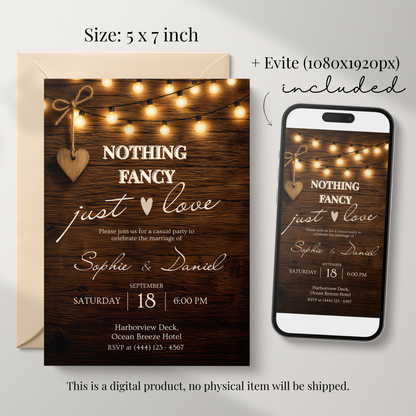 Brown Rustic Wedding Invitation