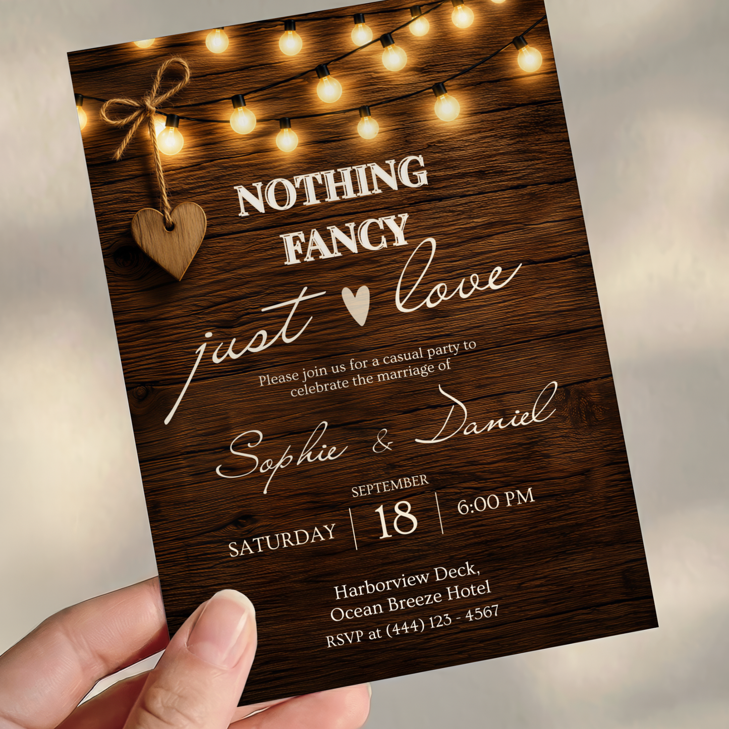 Brown Rustic Wedding Invitation