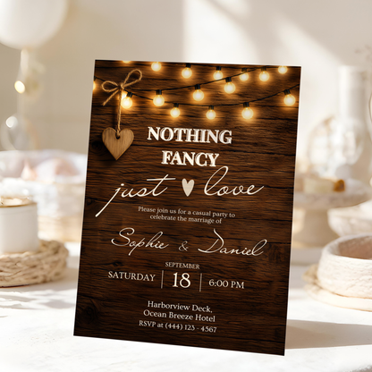 Brown Rustic Wedding Invitation
