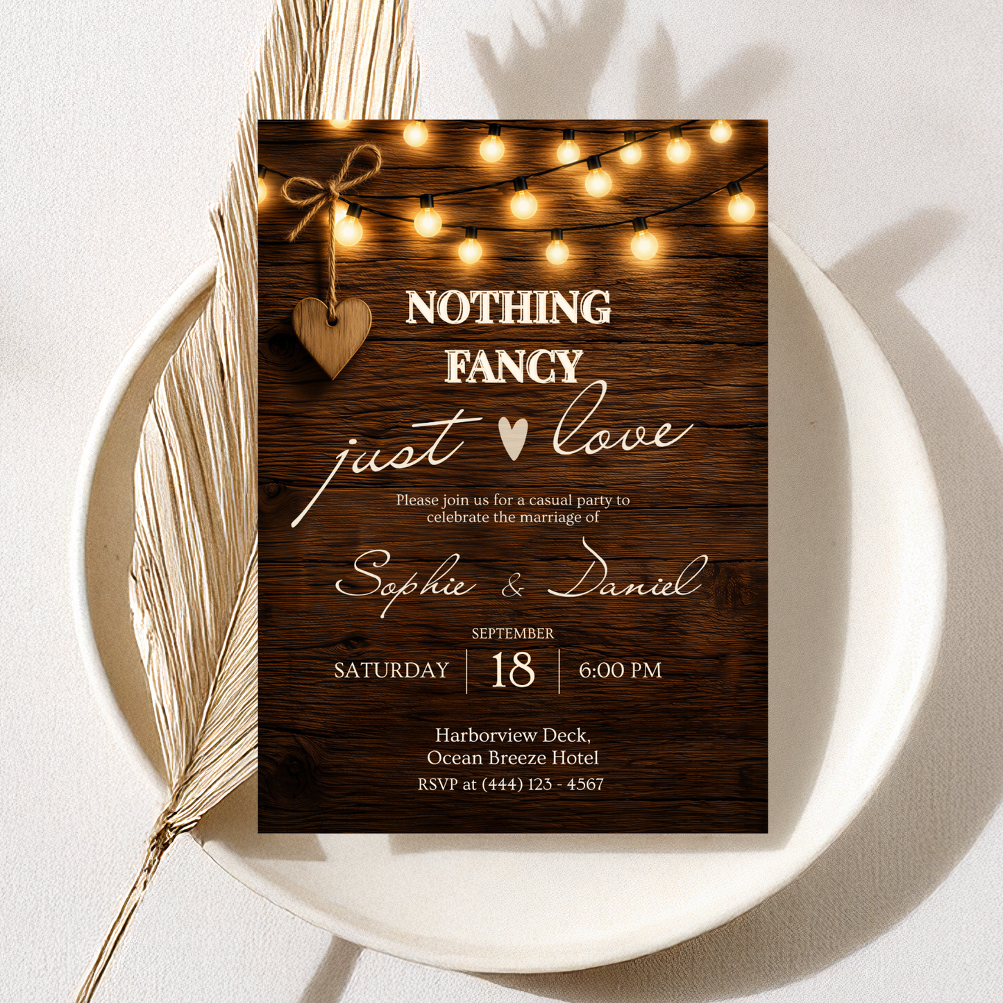 Brown Rustic Wedding Invitation