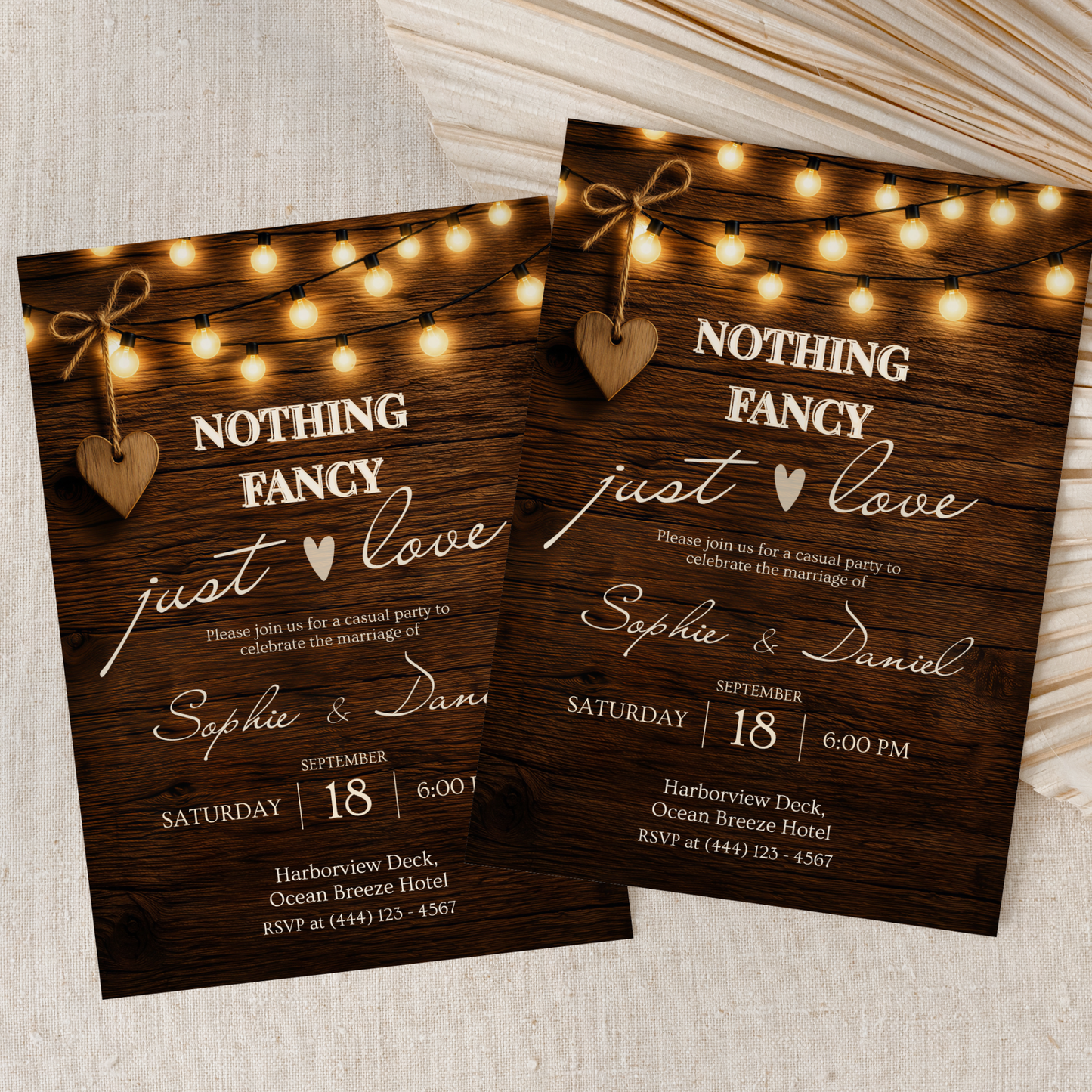 Brown Rustic Wedding Invitation
