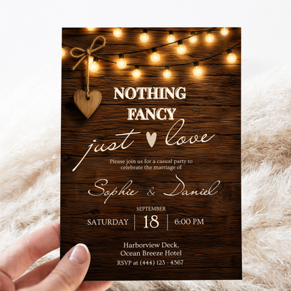 Brown Rustic Wedding Invitation