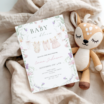 Floral Baby in Bloom Invitation