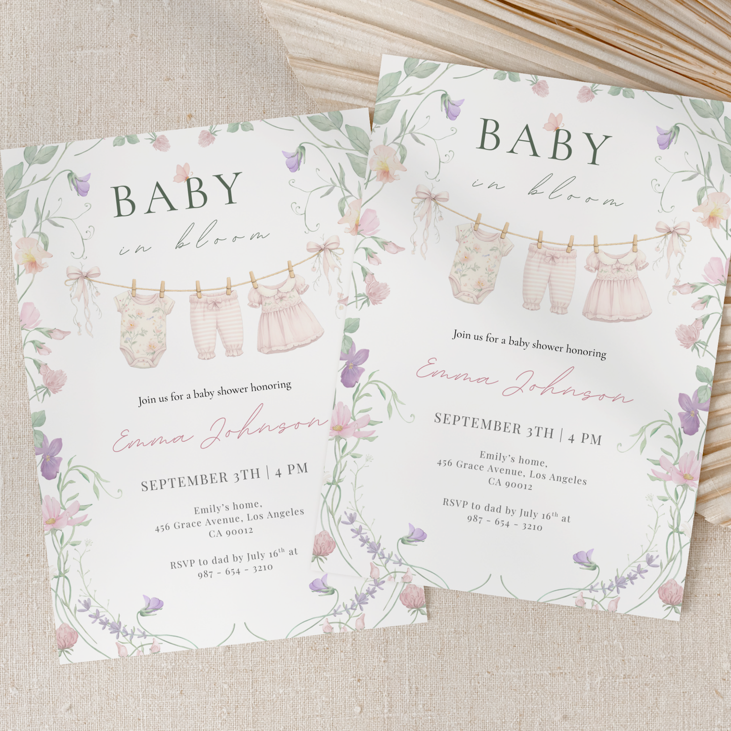 Floral Baby in Bloom Invitation
