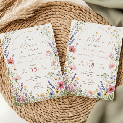 Watercolor Baby in Bloom Invitation