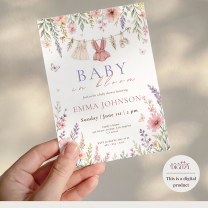 Soft Baby in Bloom Invitation