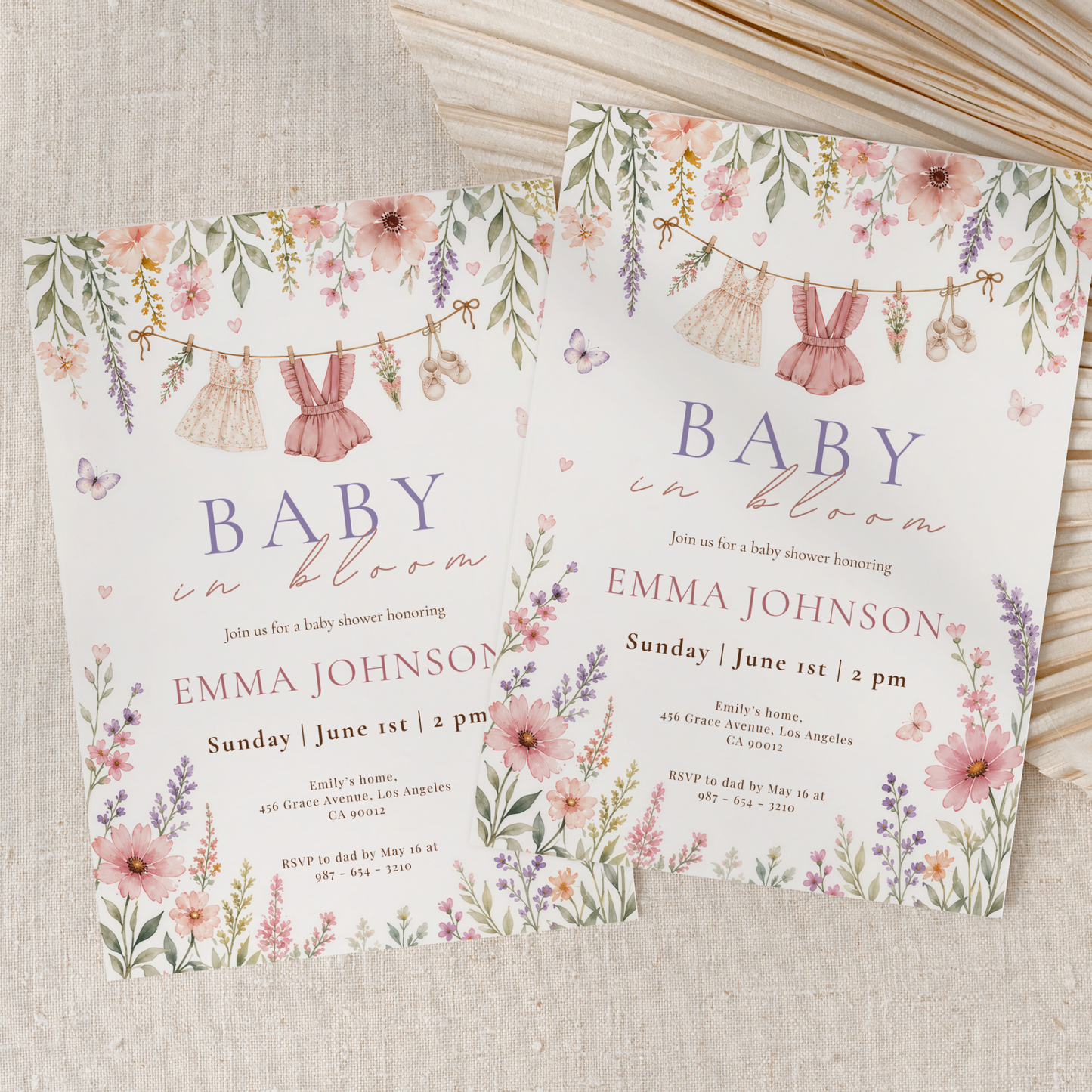 Soft Baby in Bloom Invitation