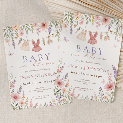 Soft Baby in Bloom Invitation
