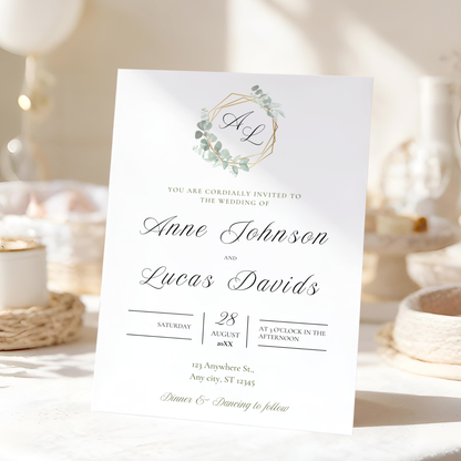 Elegant Minimalist Wedding Invitation