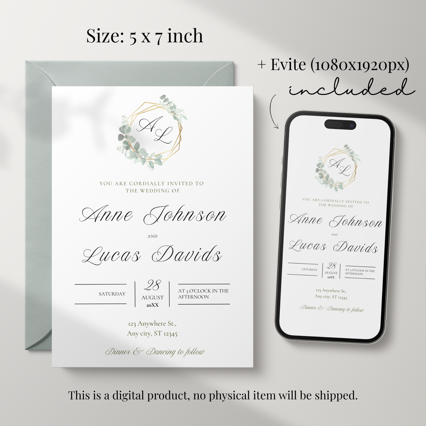 Elegant Minimalist Wedding Invitation