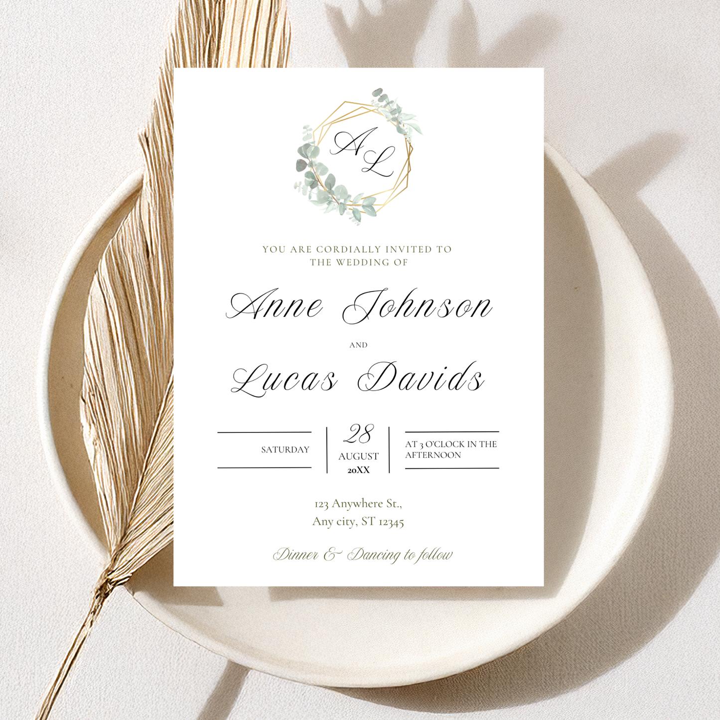 Elegant Minimalist Wedding Invitation