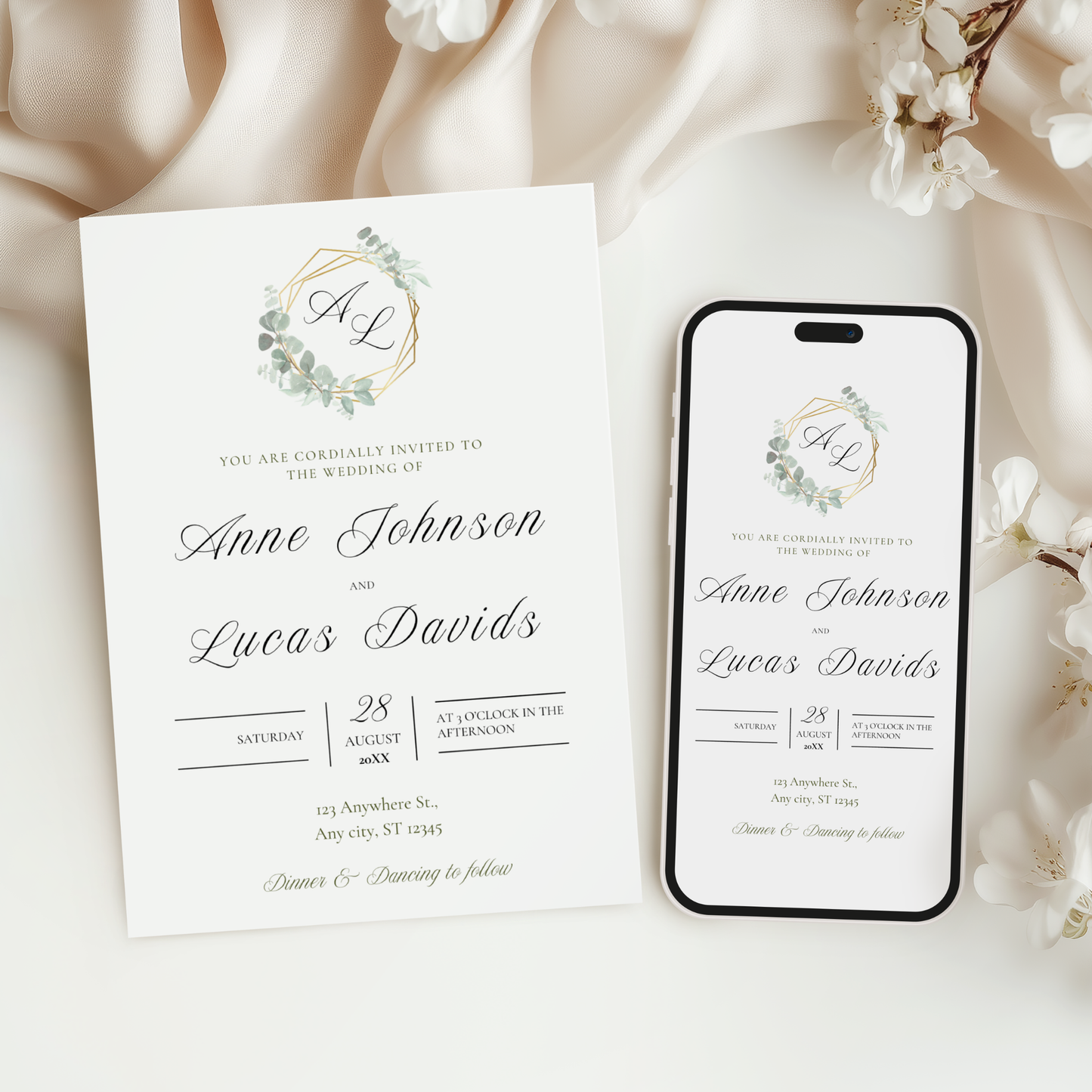 Elegant Minimalist Wedding Invitation