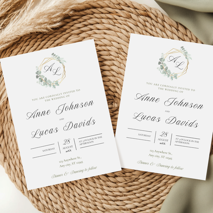 Elegant Minimalist Wedding Invitation