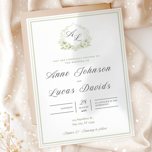 Pastel Watercolor Wedding Invitation