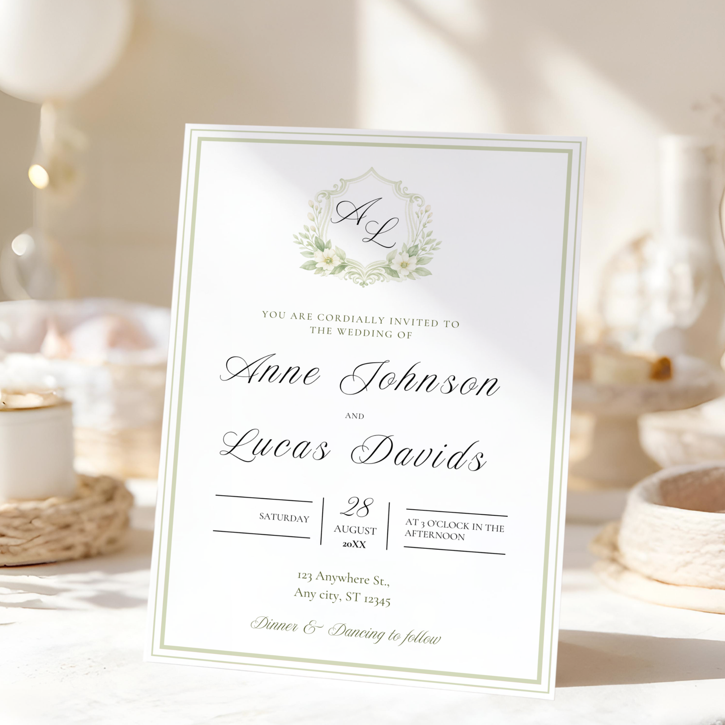Pastel Watercolor Wedding Invitation