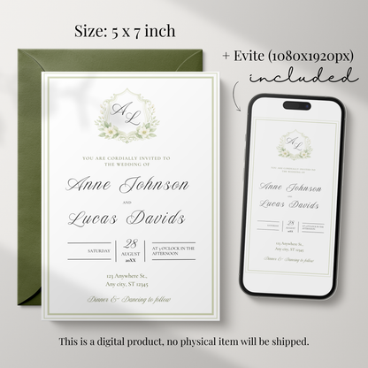 Pastel Watercolor Wedding Invitation