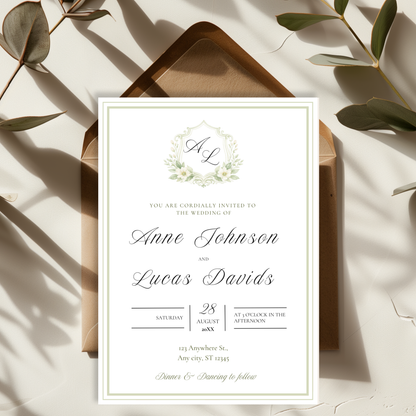 Pastel Watercolor Wedding Invitation