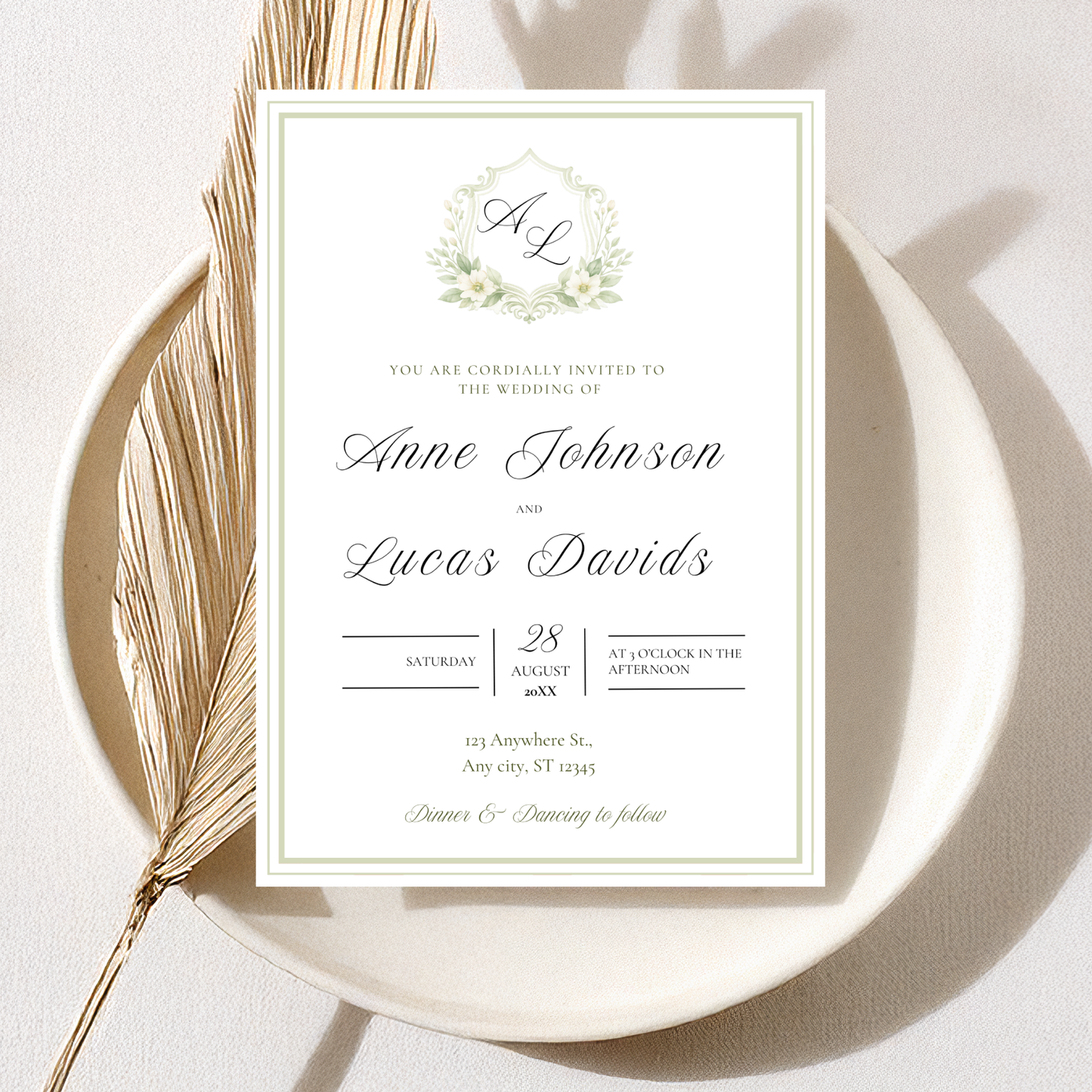 Pastel Watercolor Wedding Invitation
