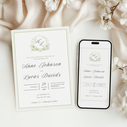 Pastel Watercolor Wedding Invitation