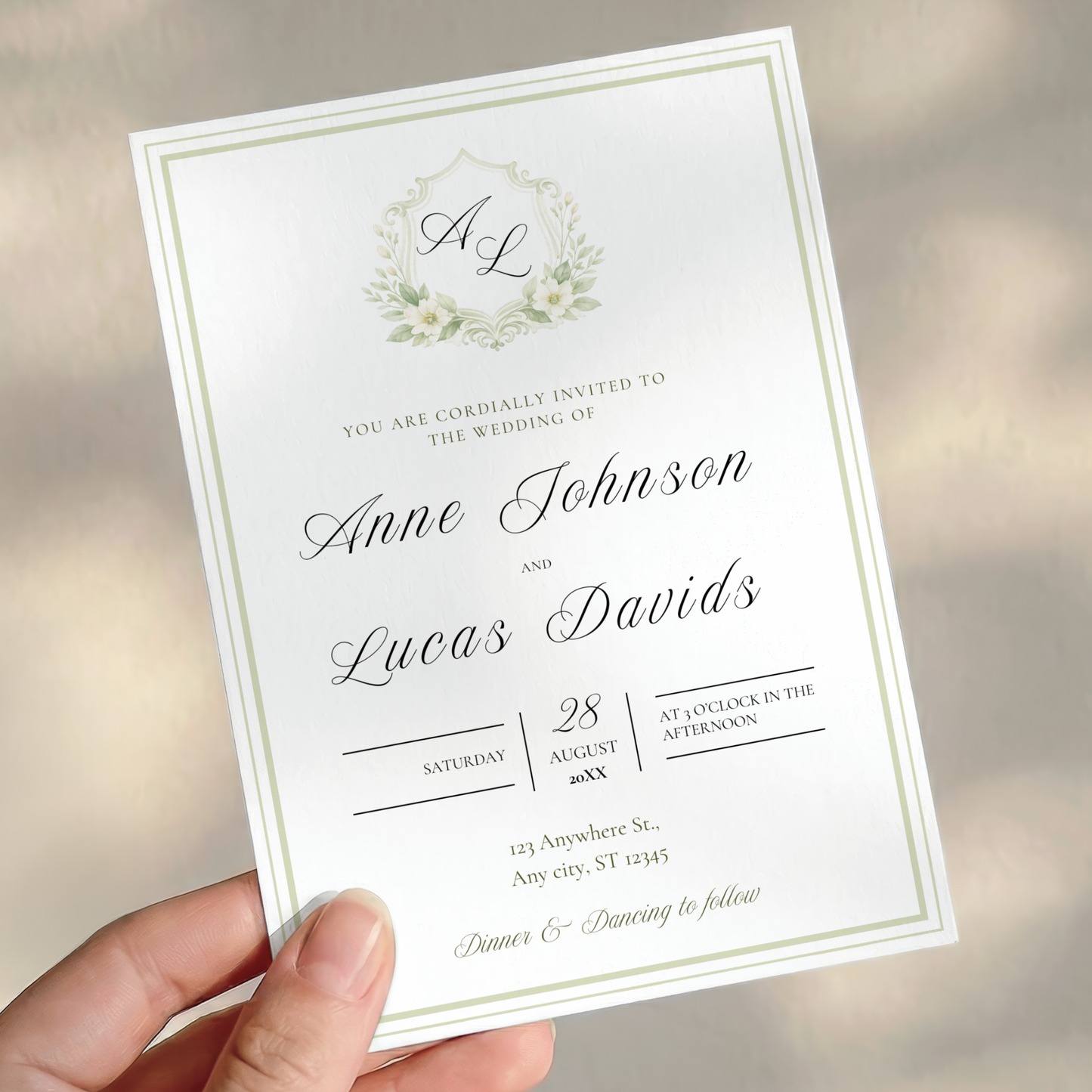 Pastel Watercolor Wedding Invitation