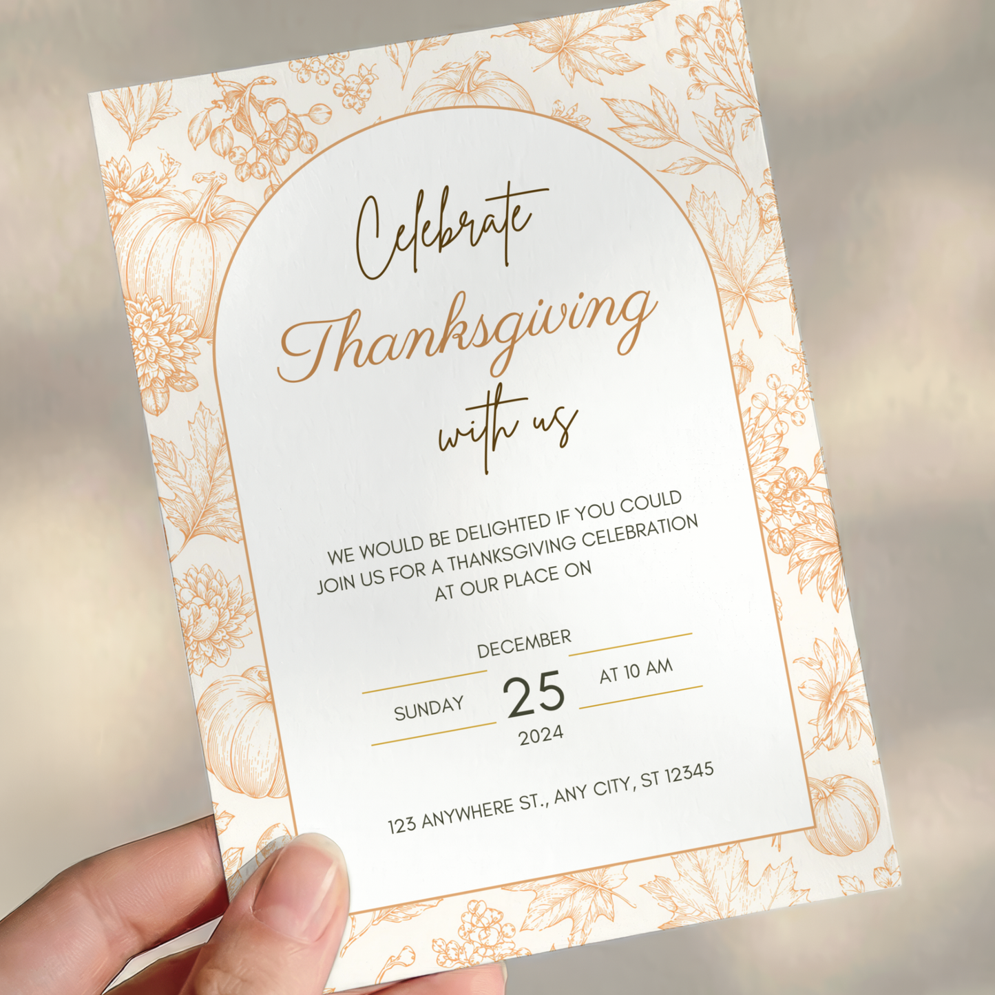 Celebrate Thanksgiving — Modern Thanksgiving Invitation Template