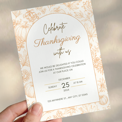 Celebrate Thanksgiving — Modern Thanksgiving Invitation Template