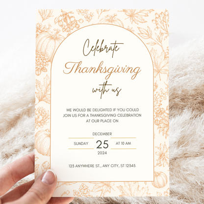 Celebrate Thanksgiving — Modern Thanksgiving Invitation Template