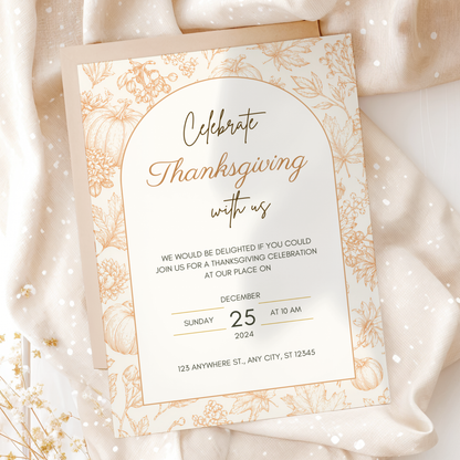 Celebrate Thanksgiving — Modern Thanksgiving Invitation Template